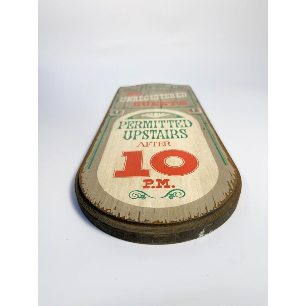 Wooden Western Saloon Sign No Unregistered Guest Upstairs Vintage YorkKraft - Picture 13 of 15